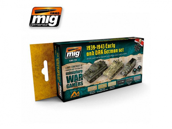 MIG peinture 7116 Wargame 1939 - 1943 Camouflage Allemand + DAK 6 x 17ml