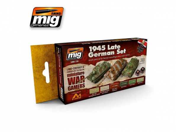 MIG peinture 7118 Wargame 1945 Camouflage Allemand Fin de guerre 6 x 17ml