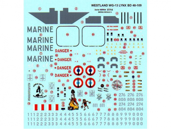 Berna Decals BD48-109 Aeronavale Westland WG-13 Lynx 1/48