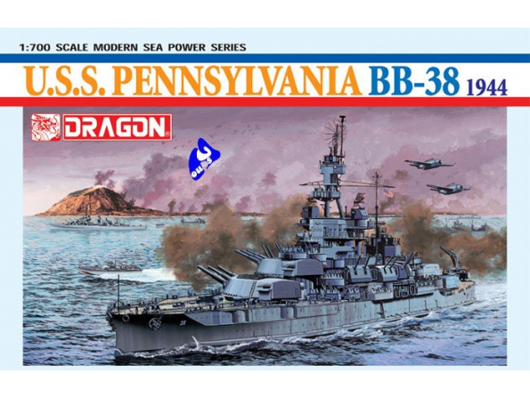 DRAGON maquette bateau 7041 USS Pennsylvania BB-38 1/700