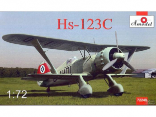 Amodel maquette avion 72248 HENSCHEL HS 123C BOMBARDIER EN PIQUE 1/72