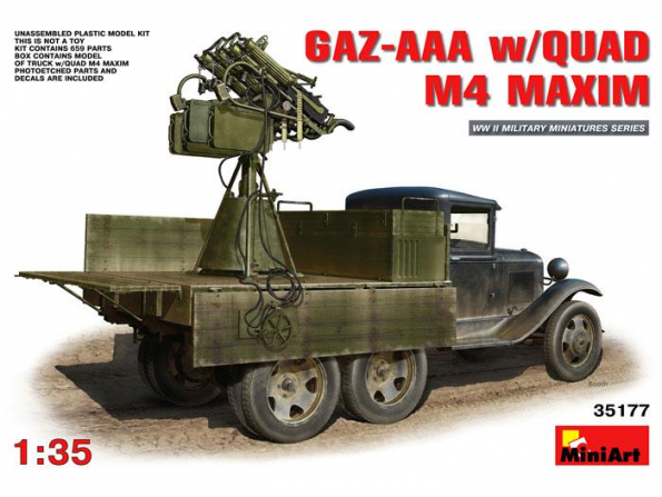 Miniart maquette militaire 35177 GAZ-AAA + Quad M4 Maxim 1/35