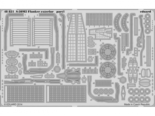 EDUARD photodecoupe avion 48821 Exterieur Sukhoi S-30M-2 Academy 1/48