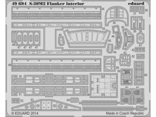 EDUARD photodecoupe avion 49694 Interieur Sukhoi S-30M-2 Flanker Academy 1/48