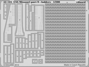 Eduard photodecoupe 53125 USS Missouri partie 9 Echelles Trumpeter 1/200