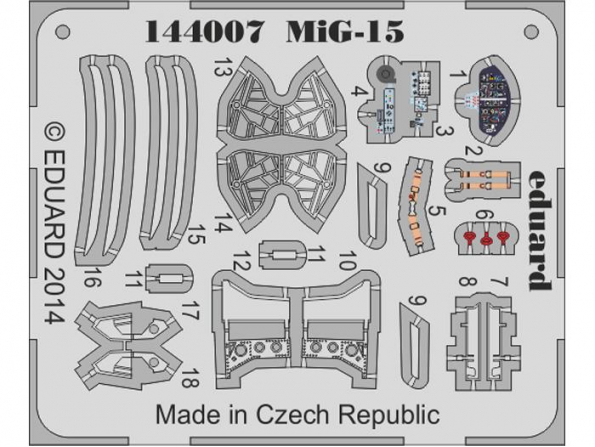 Eduard photodecoupe avion 144007 MiG-15 Bis Eduard 1/144