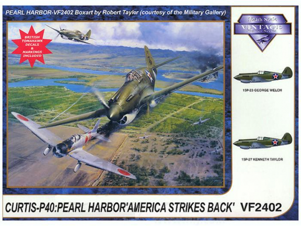 Vintage maquette avion VF2402 CURTISS P-40C " PEARL HARBOR" 1941 1/24