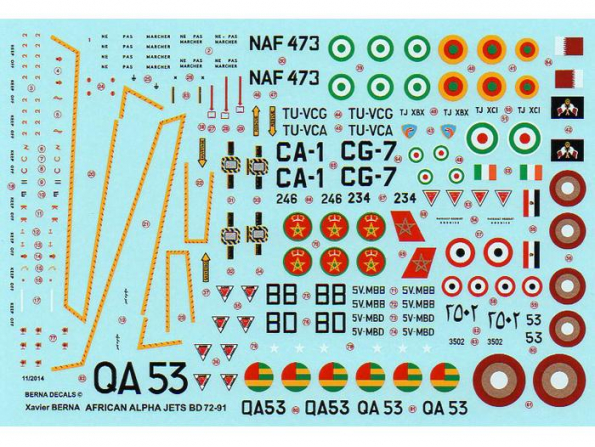 Berna decals 48-111 décalques pour alpha jets African air force 1/48