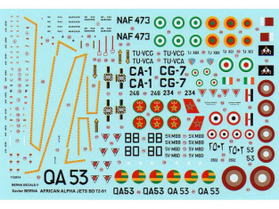 Berna decals 72-91 décalques pour alpha jets African air force 1/72