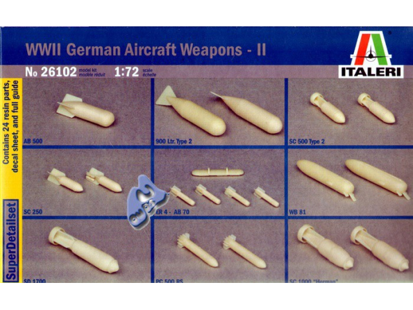 ITALERI maquette avion 26102 Armement Avions Allemand WWII II 1/