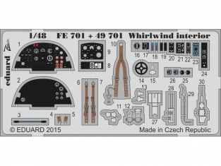 EDUARD photodecoupe avion FE701 Interieur Whirlwind S.A. Trumpeter 1/48
