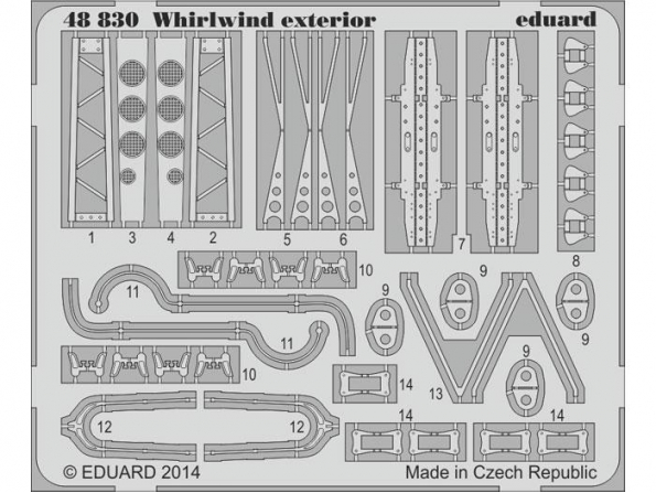 EDUARD photodecoupe avion 48830 Exterieur Whirlwind Trumpeter 1/48