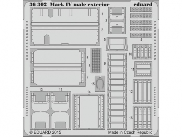 Eduard photodecoupe militaire 36302 Exterieur Mark IV Male Tamiya 1/35