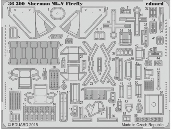 Eduard photodecoupe militaire 36300 Sherman Mk.V Firefly Tamiya 1/35