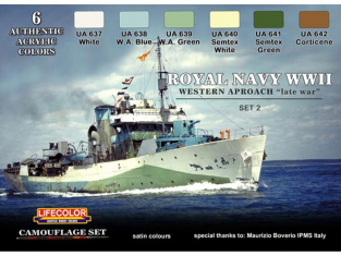 Lifecolor set de peintures cs34 Royal Navy WWII set II