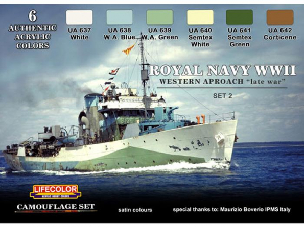 Lifecolor set de peintures cs34 Royal Navy WWII set II