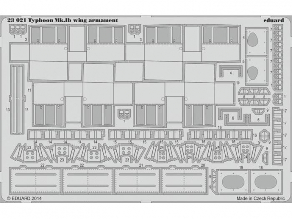 Eduard photodecoupe avion 23021 Wing armament Typhoon Mk.Ib Airfix 1/24