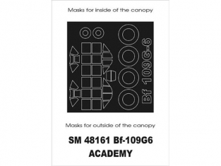 Montex Mini Mask SM48161 Messerschmitt Bf 109G6 Academy 1/48