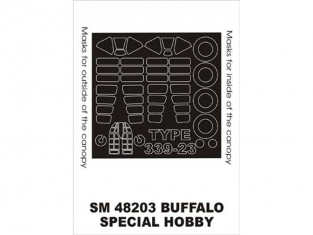 Montex Mini Mask SM48203 Buffalo Type 339-23 Special Hobby 1/48
