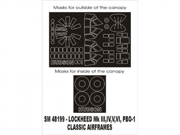 Montex Mini Mask SM48199 Hudson III/IV/V/VI/PBO-1 Classic Airframes 1/48