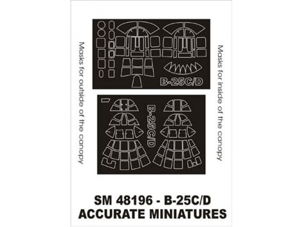 Montex Mini Mask SM48196 B-25C/D Mitchell Accurate Miniatures 1/48
