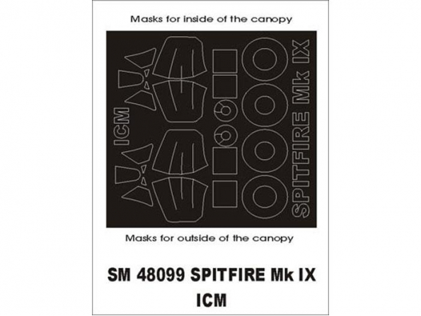 Montex Mini Mask SM48099 Spitfire MkIX Icm 1/48