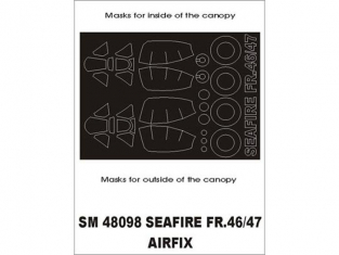 Montex Mini Mask SM48098 Seafire 46/47 Airfix 1/48