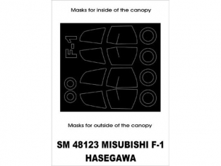 Montex Mini Mask SM48123 Mitsubishi F-1 Hasegawa 1/48