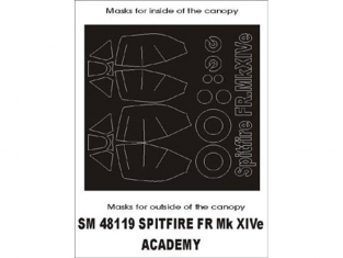 Montex Mini Mask SM48119 Spitfire FR MkXIVe Academy 1/48