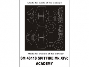 Montex Mini Mask SM48118 Spitfire MkXIVc Academy 1/48