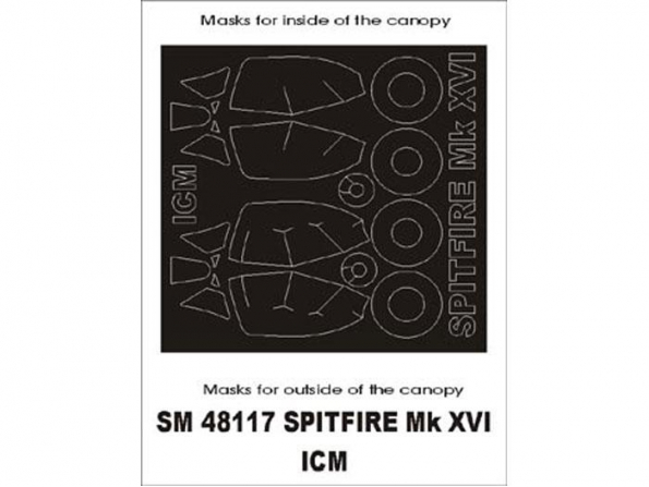 Montex Mini Mask SM48117 Spitfire MkXVI Icm 1/48