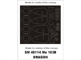 Montex Mini Mask SM48114 Messerschmitt Me-163B Komet Dragon 1/48