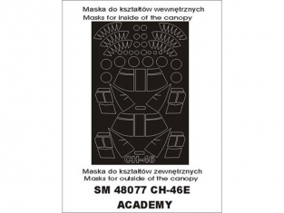 Montex Mini Mask SM48077 CH-46 Academy 1/48