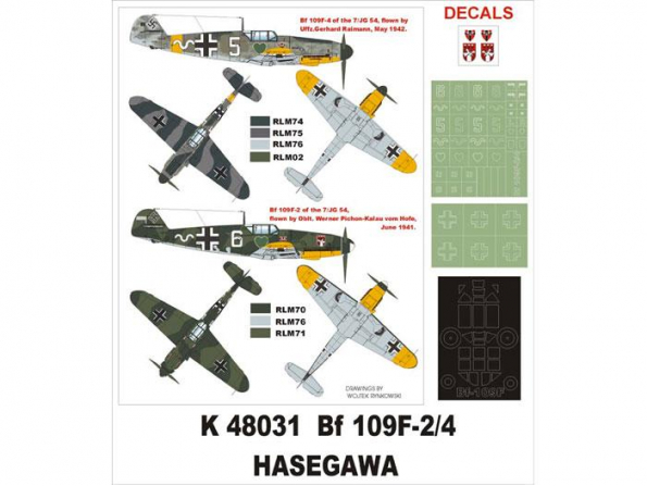 Montex Super Mask K48031 Messerschmitt Bf 109F-2 F-4 Hasegawa 1/48