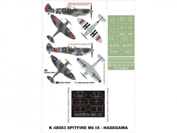 Montex Super Mask K48083 Spitfire Mk IX Hasegawa 1/48