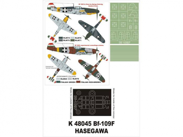 Montex Super Mask K48045 Messerschmitt Bf 109F-4 Hasegawa 1/48