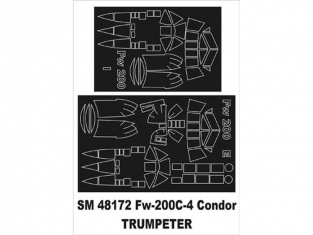 Montex Mini Mask SM48172 Focke Wulf Fw 200C-4 Condor Trumpeter 1/48