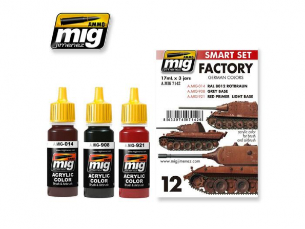 MIG peinture 7142 Couleurs Allemandes FACTORY 3 x 17ml