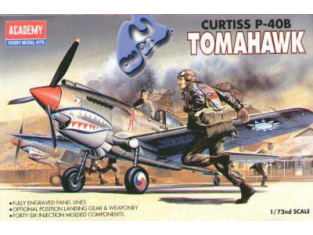 Academy maquettes avion 12456 CURTISS P-40B TOMAHAWK 1/72