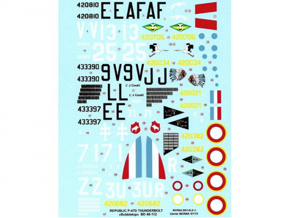 Berna decals 48-112 P-47D Bubble French 44-45 1/48