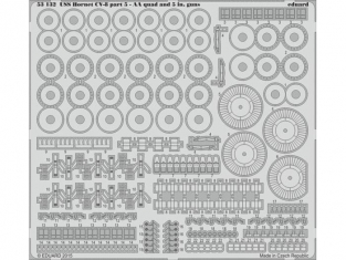 Eduard photodecoupe 53132 USS Hornet CV-8 Partie 5 AA Quad et 5 Merit 1/200