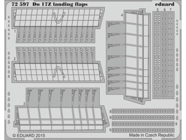 Eduard photodecoupe avion 72597 Volets d'atterrissage Dornier Do 17Z Airfix 1/72