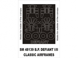 Montex Mini Mask SM48139 Boulton Paul Defiant I/II Classic Airframes 1/48