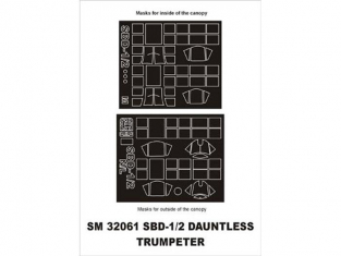 Montex Mini Mask SM32061 Douglas SBD-1/2 Dauntless Trumpeter 1/32