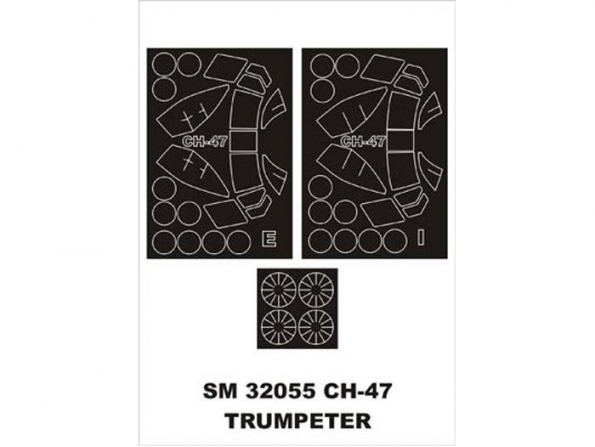 Montex Mini Mask SM32055 CH-47A Chinook Trumpeter 1/32