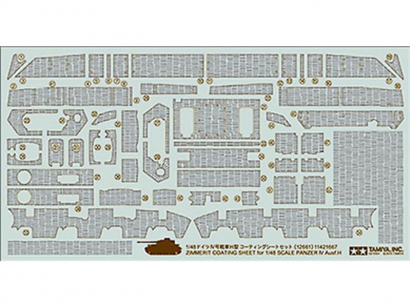 Tamiya maquette finition 12661 Stickers Zimmerit pour Panzer IV Ausf.H 1/48