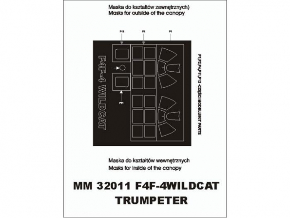 Montex Mini Mask SM32011 Grumman F4F-4 Wildcat Trumpeter 1/32