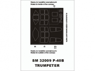 Montex Mini Mask SM32009 Curtiss P-40B Trumpeter 1/32