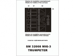 Montex Mini Mask SM32008 MiG-3 Trumpeter 1/32