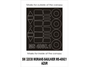 Montex Mini Mask SM32038 Morane Saulnier MS 406C.1 Azur 1/32
